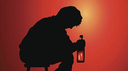 The sad, drunken man