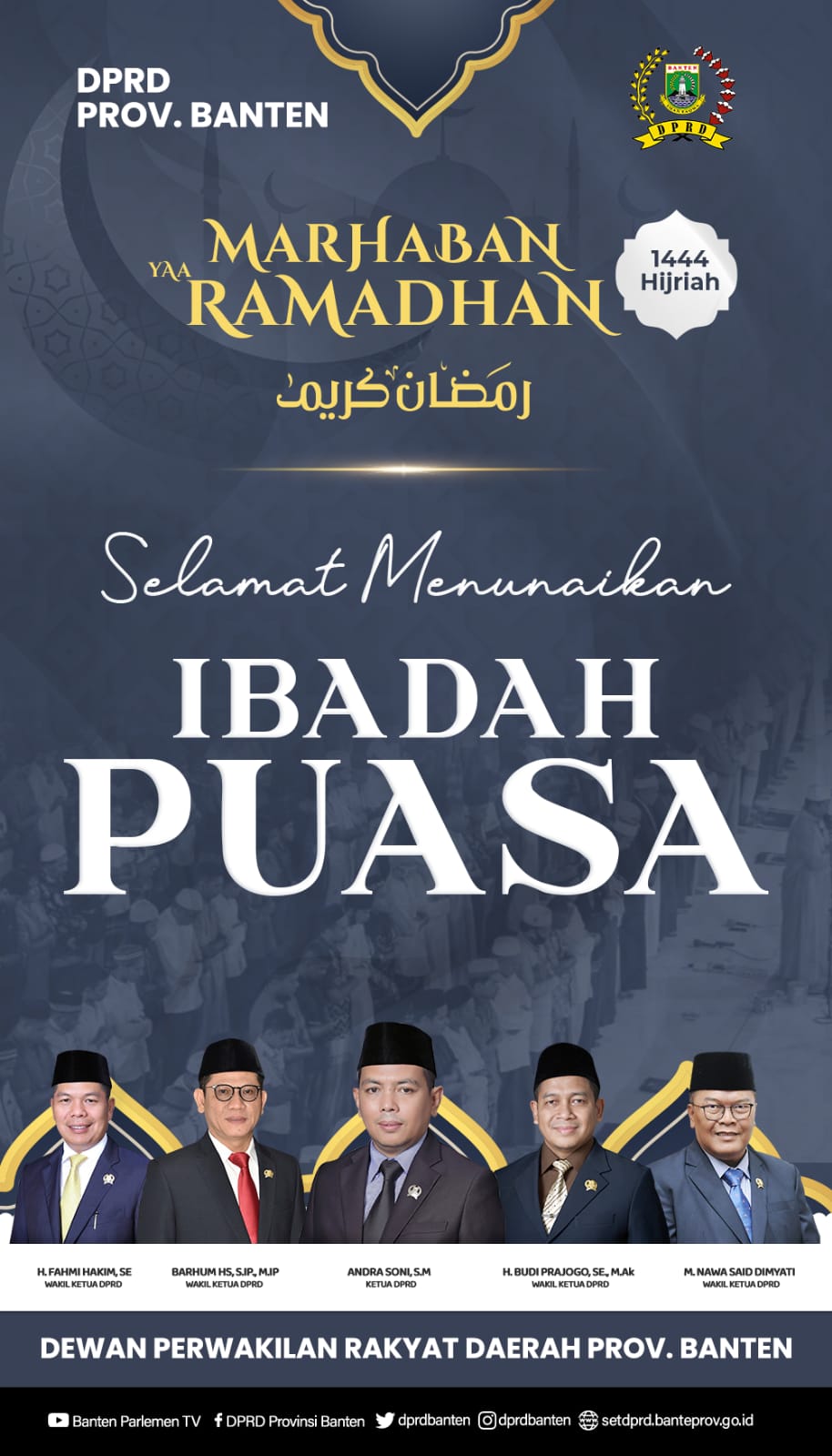 DPRD Provinsi Banten Mengucapkan Selamat Menunaikan Ibadah Puasa Ramadah 1444 H